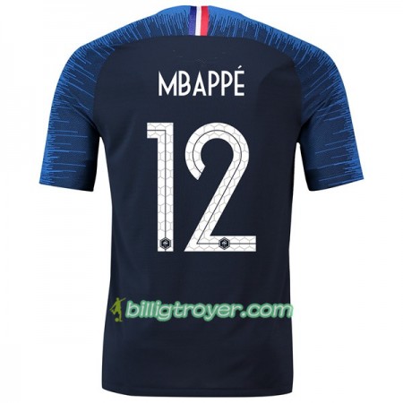Billige Fotballdrakter Frankrike Mbappe 12 VM 2018 Hjemmedraktsett